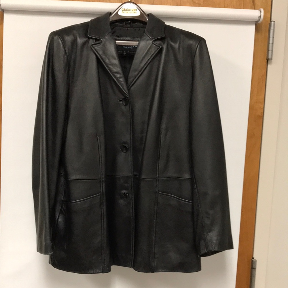 Kenneth Cole Women's Leather Blazer Jacket